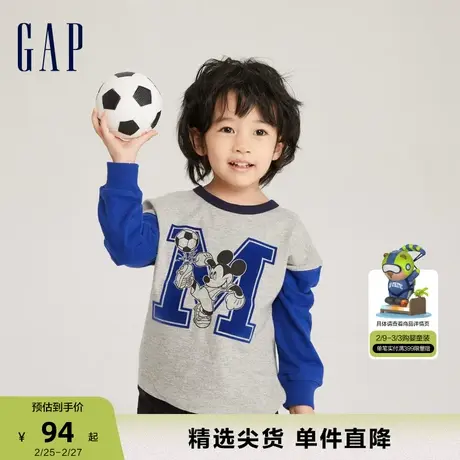 【迪士尼联名】Gap男幼童春秋长袖T恤儿童装洋气时髦上衣753671商品大图