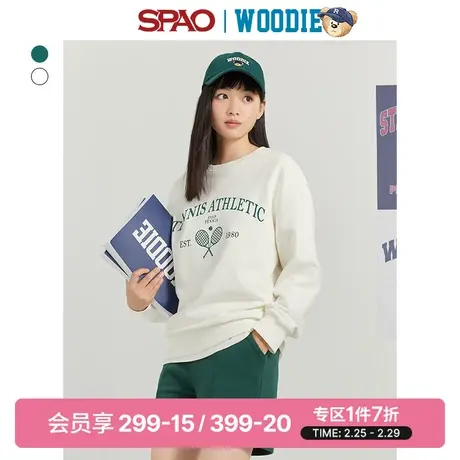 【小熊Woodie】SPAO女士春季印花圆领长袖卫衣SPMWD12S21图片