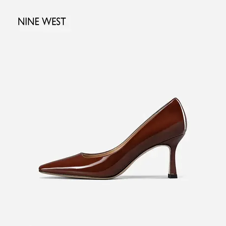 Nine West/玖熙尖头高跟鞋女2023年秋季新款浅口细跟复古通勤单鞋商品大图