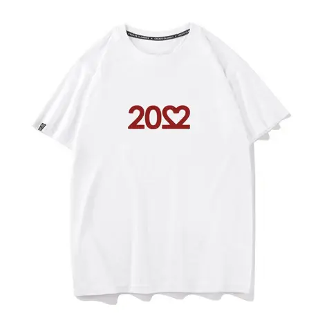 秀洛2022年创意数字新款爱心学生宽松半袖纯棉情侣装夏装短袖t恤商品大图