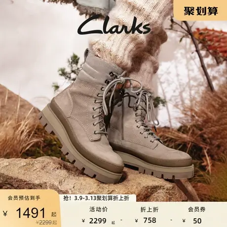 Clarks其乐Orianna2 Hike女鞋冬季马丁靴高帮复古英伦牛皮皮靴女图片