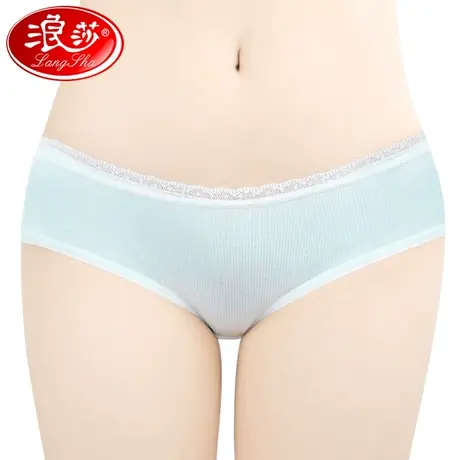 浪莎棉质内裤女蕾丝低腰简约少女生可爱抗菌中腰无痕透气女士内裤商品大图