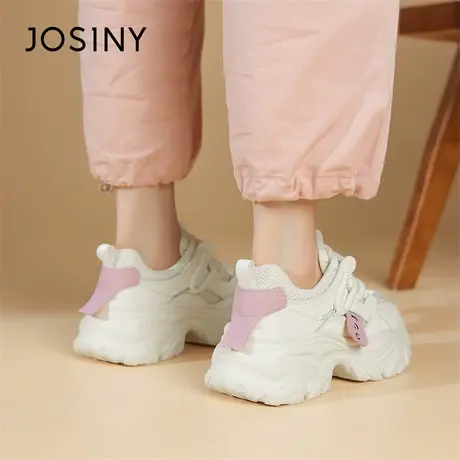 Josiny/卓诗尼小白鞋2024新款春季拼色爆款超火板鞋子厚底运动鞋商品大图