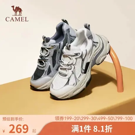 骆驼女鞋2023秋季新款潮流百搭休闲透气运动鞋厚底增高老爹鞋女商品大图