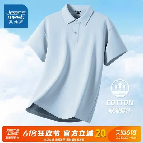 NN真维斯短袖Polo衫男夏季宽松百搭休闲半袖男生潮流翻领T恤上衣商品大图