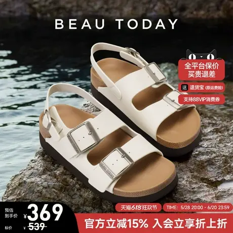 BeauToday厚底勃肯凉鞋女款2025年新款夏季罗马凉鞋外穿BT沙滩鞋图片