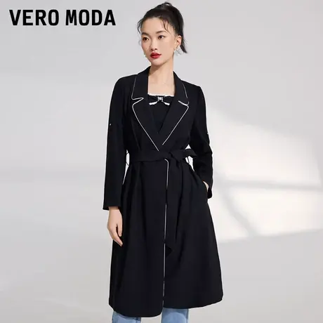 Vero Moda奥莱风衣早秋清仓睡衣风翻领明线装饰外套大衣上衣女商品大图
