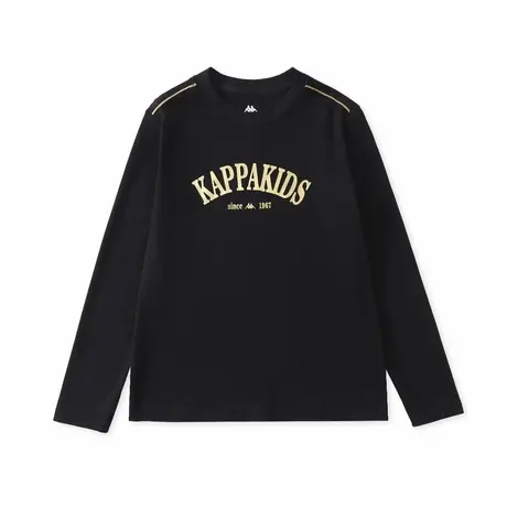 kappa背靠背儿童长袖t恤春秋款2024新款卫衣两件套薄绒休闲内搭衫图片