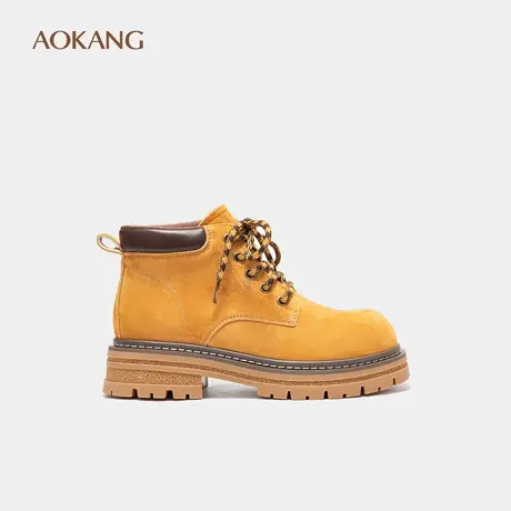 奥康 女鞋2025冬季短靴工装靴休闲时尚百搭日常马丁靴商品大图