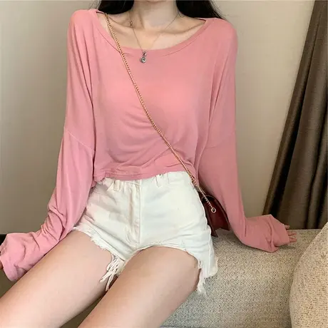短款长袖上衣jazz跳舞服爵士舞蹈服女露脐韩国女团同款嘻哈演出服商品大图