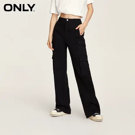 ONLY2023冬季新款时尚百搭宽松高腰直筒长裤休闲裤女|123414041商品大图