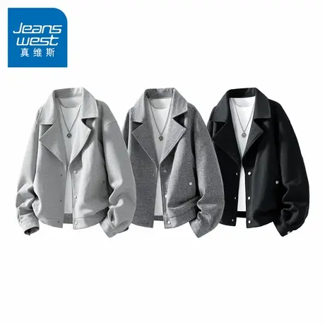 N5真维斯外套男2025秋季新款美式潮牌时尚翻领上衣服男士春秋夹克图片