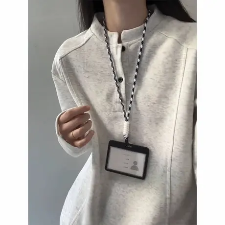 亨利领POLO衫长袖t恤男款春秋解构拼接设计感正肩打底衫无帽卫衣商品大图