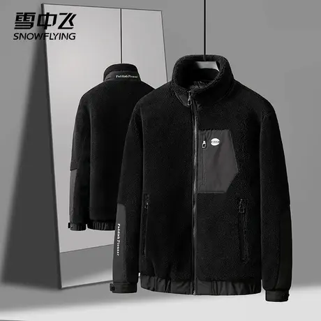 雪中飞男士颗粒绒羽绒服短款冬季防风舒适保暖免烫时尚加绒外套男图片