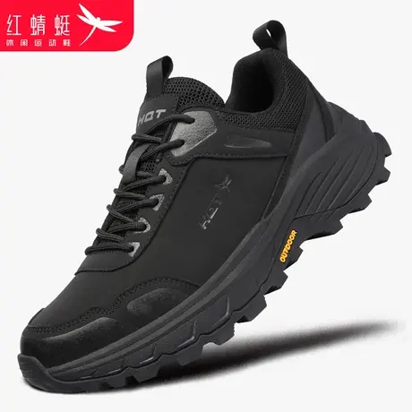红蜻蜓男鞋秋冬新款鞋子皮面防水户外徒步登山运动鞋男防滑旅游鞋商品大图
