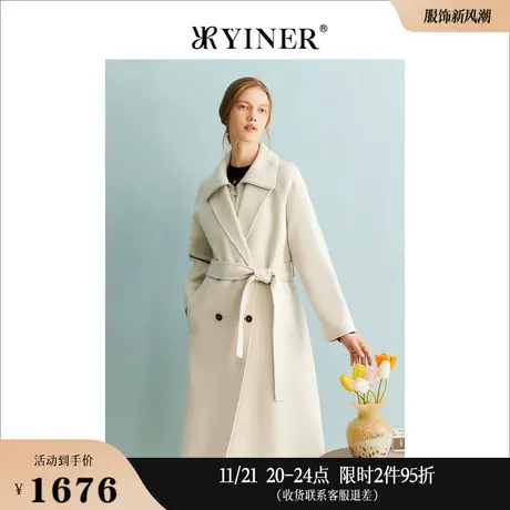 [绵羊毛]YINER音儿专选女装冬季大外套双面毛呢大衣商品大图