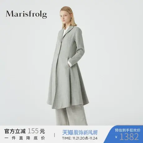 【反季特惠】玛丝菲尔羊毛冬季呢子大衣中长款毛呢外套女商品大图