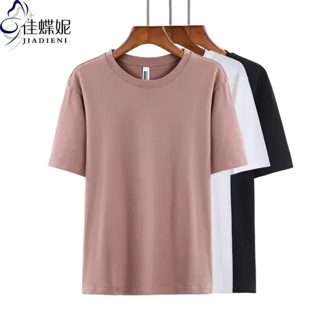 春季新款纯棉圆领韩版纯色简约宽松短袖体恤上衣内搭女打底衫商品大图