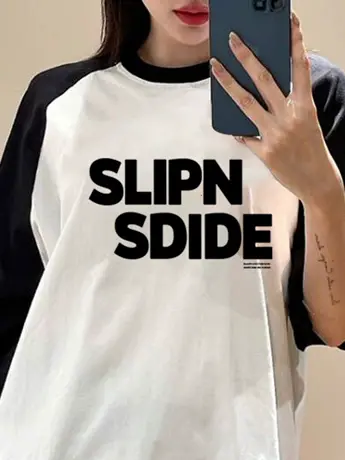 仿棉长袖t恤2023早秋新款欧货女装冬季内搭打底衫撞色设计感上衣商品大图