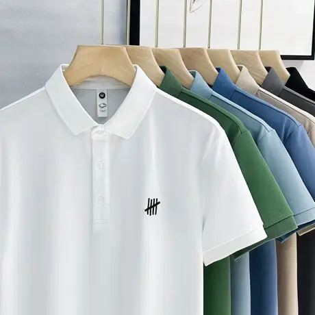 男士polo衫短袖高端爸爸衣服2023新款商务男装冰丝t恤男夏季潮牌图片