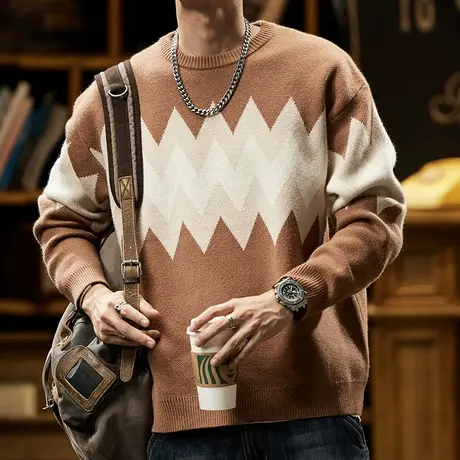 男士毛衣安迪绒加厚针织衫2023新款款时尚简约舒适打底毛衣图片