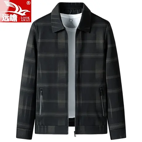 秋季夹克男2023新款休闲商务宽松上衣中年干部装春秋翻领男士外套商品大图