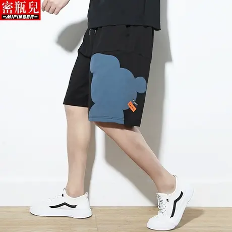 密瓶儿大码运动短裤男宽松夏季男士大码胖子加肥加大青少年休闲裤商品大图