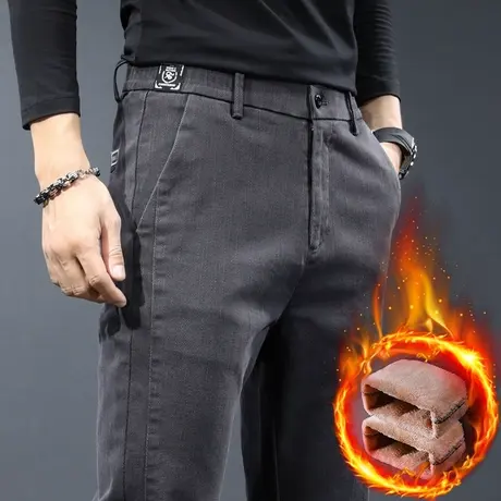 冬季加绒裤加厚商务休闲长裤男士西装裤子外穿2023新款西裤秋冬款商品大图