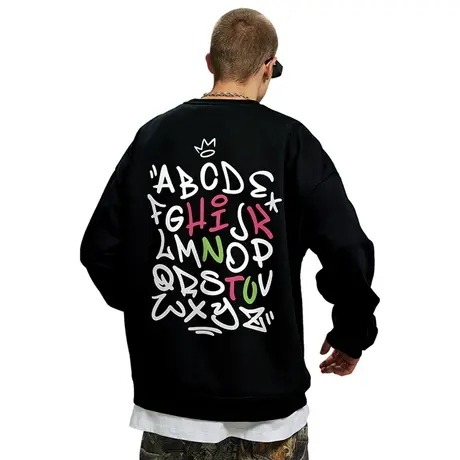 Nuthink春天保暖大码加绒加厚420g重磅套头美式卫衣男春秋款上衣商品大图