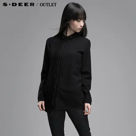 【清仓】sdeer圣迪奥复古感立体肌理衬衫S14380524图片