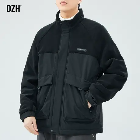 男士拼接立领棉服男款冬季加厚保暖冬装棉衣外套2024年新款防寒服图片