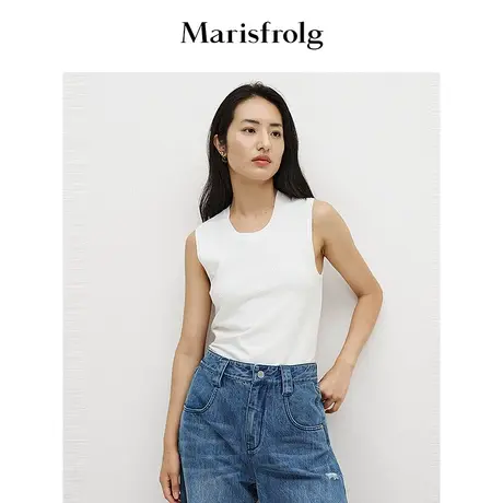 【商场同款】玛丝菲尔2024春季新款纯色简约设计外穿背心女图片