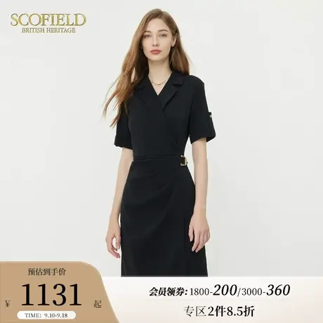 Scofield职场通勤干练商务简约显瘦短袖西装裙连衣裙女2023夏新款图片