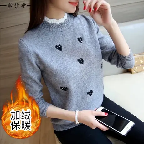 毛衣女2023年新款秋冬季秋款秋装女士宽松加绒加厚外穿打底衫爆款图片