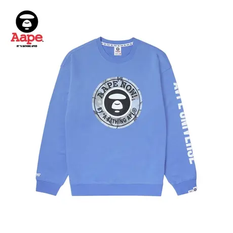 Aape旗舰店男装秋冬猿颜迷彩印花字母图案休闲圆领卫衣A322XXL商品大图