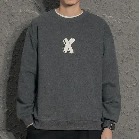 2020秋冬新款上衣男潮牌印花卫衣加绒长袖情侣装外套韩版潮流商品大图