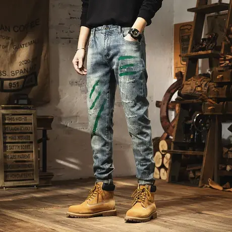 Modi Nick/摩帝尼克潮流百搭男款牛仔裤休闲薄款潮牌男士修身裤子商品大图