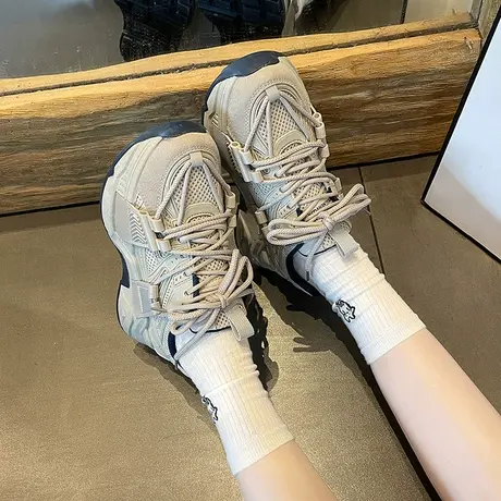 永希网红ins厚底老爹鞋女2022秋季新款欧货爆款网面透气运动鞋女图片