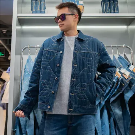 Lee23秋冬101+牛仔棉服加棉夹克翻领外套男LMT0063183HH00FA03912图片