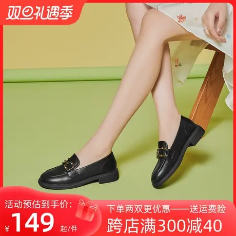 戈美其日系小皮鞋女2023春季新款英伦风厚底乐福鞋jk制服单鞋子商品大图