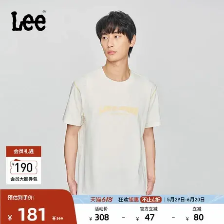 Lee25春夏新品舒适版圆领Logo印花男短袖T恤休闲潮LMT009823204商品大图