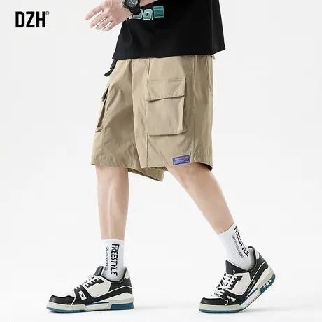 男生卡其色工装短裤男夏季宽松运动五分裤2023年新款休闲直筒中裤商品大图