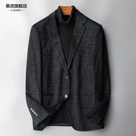 中年男士西服外套秋季新款商务韩版英伦呢子休闲小西装上衣男修身图片