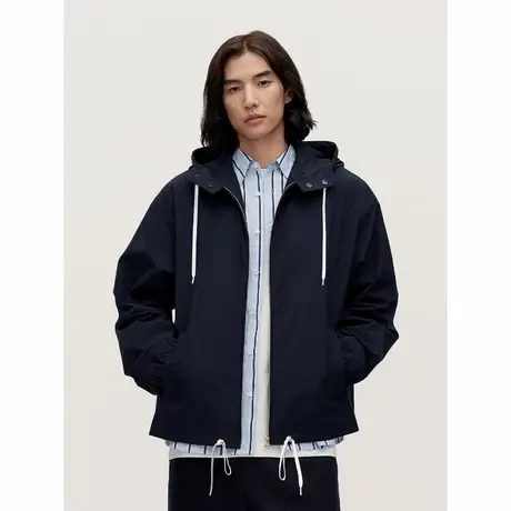 TRENDIANO抽绳连帽外套男士防晒拉链上衣1SM1091420图片