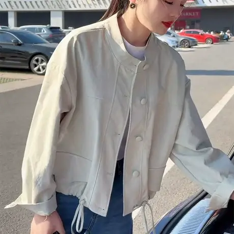 短款棒球服外套女新款2025开春季韩系小个子休闲减龄工装夹克上衣图片