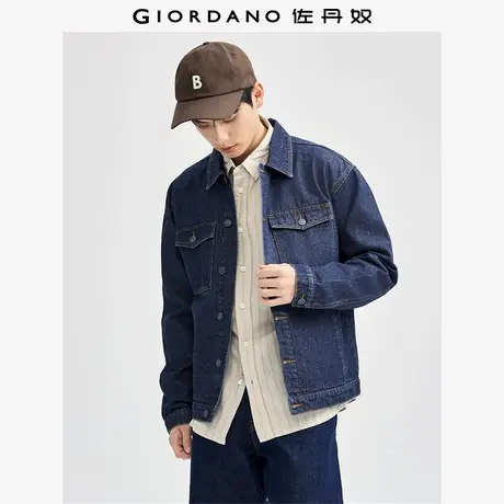 佐丹奴外套男装洗水工装多口袋翻领牛仔外套 01074065图片