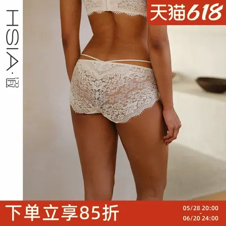 【野百合】性感绑带睫毛蕾丝平角裤纯棉裆透气速干无痕内裤女夏薄图片