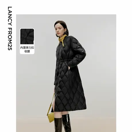 朗姿欧洲EiLEEN ELITEE中长款轻薄菱格棉服气质大衣女2024冬新款图片