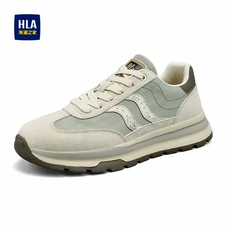 HLA/海澜之家男鞋2025年春季新款经典德训休闲潮鞋增高百搭运动鞋商品大图