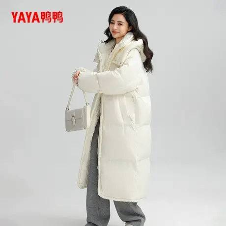 【鸭鸭甄选】羽绒服女士秋冬反季过膝中长款韩版加厚百搭加厚外套商品大图